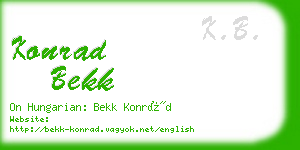 konrad bekk business card
